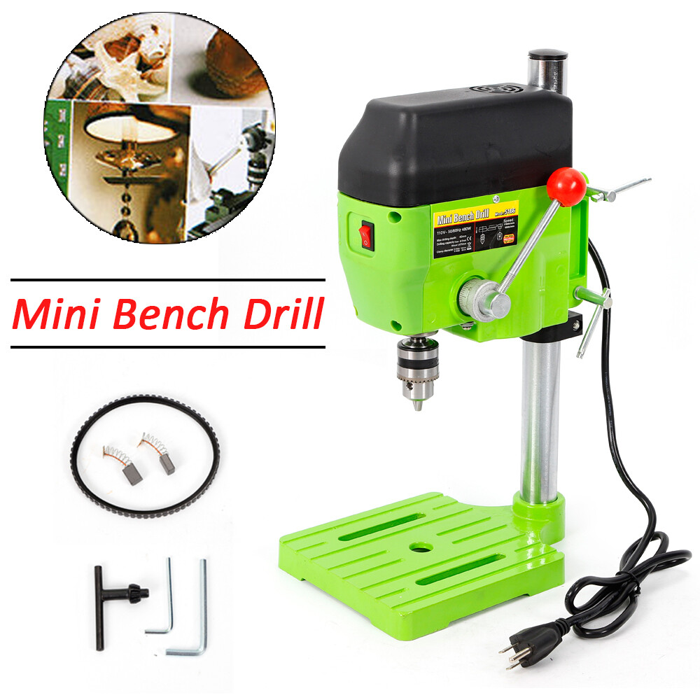 Mini Drill Press Bench Compact Small electric Drilling Machine Work 110V 480W