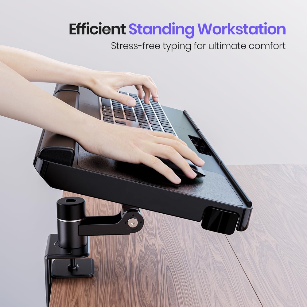 Klearlook Upgraded Adjustable Keyboard Tray for Above Desk & Under Desk Use -...
