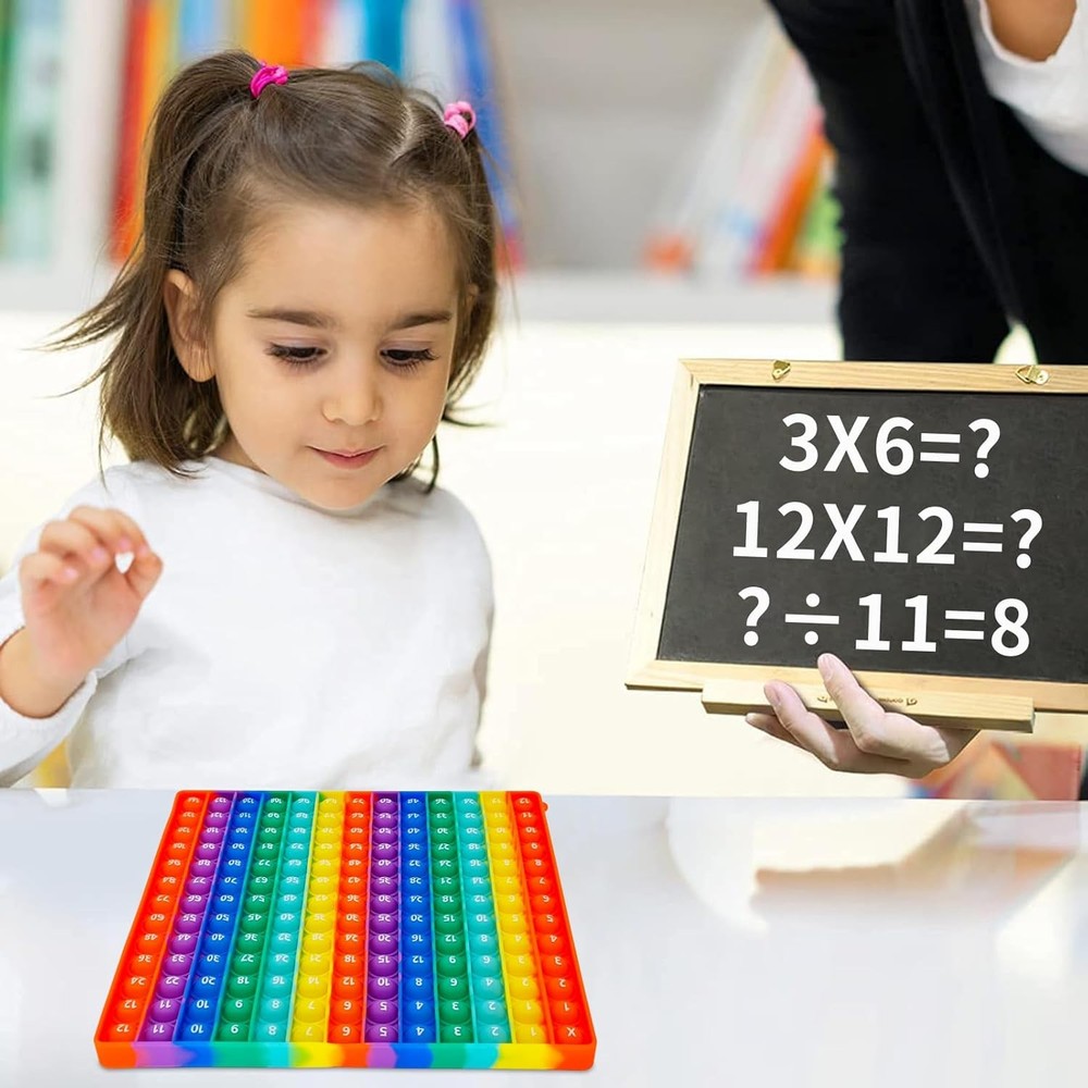 12x12 Multiplication Pop Game & Math Chart | Interactive Learning Toy for Kids |