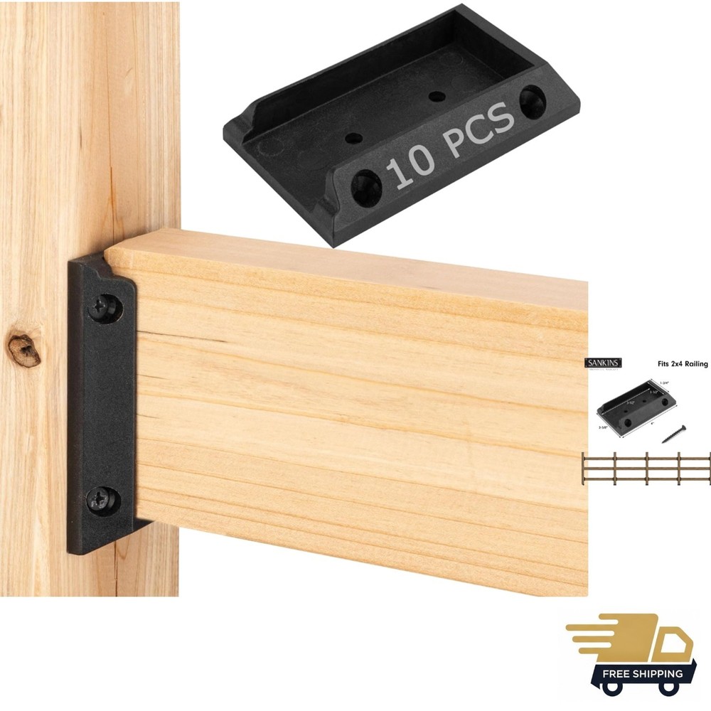 10pcs Deck Railing Bracket Connectors for 2x4, Durable PP Plastic Deck Railin...