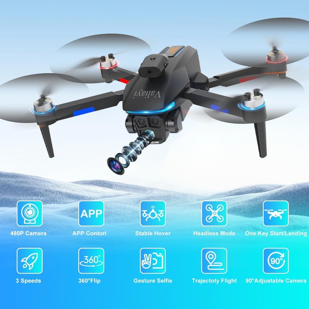 Mini Drone with Camera for Beginners,Foldable,360 Flips,Dual 480p