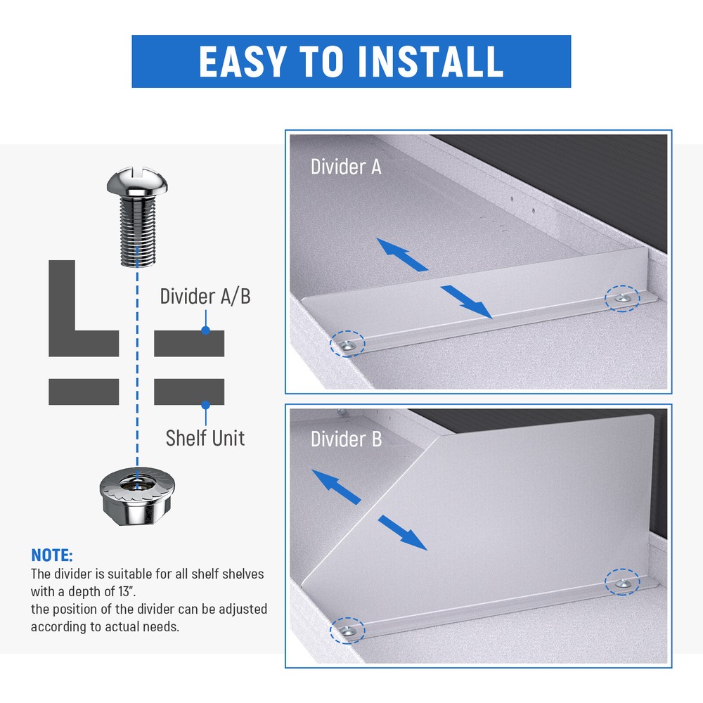 P-SH-Divider-B 5.9" Heightened Version Shelf Divider Shelf Accessories Grey