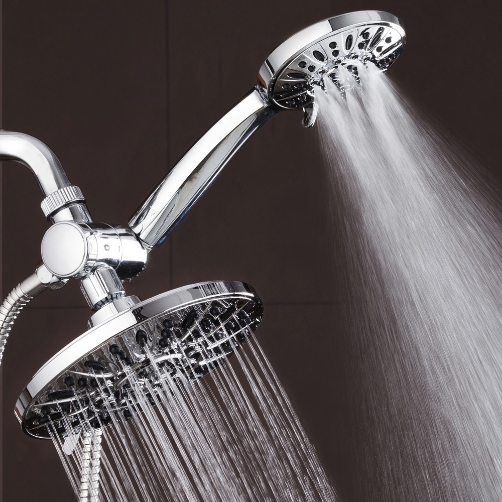 AquaDance® Multi-Setting Chrome Rainfall Shower Head Combo