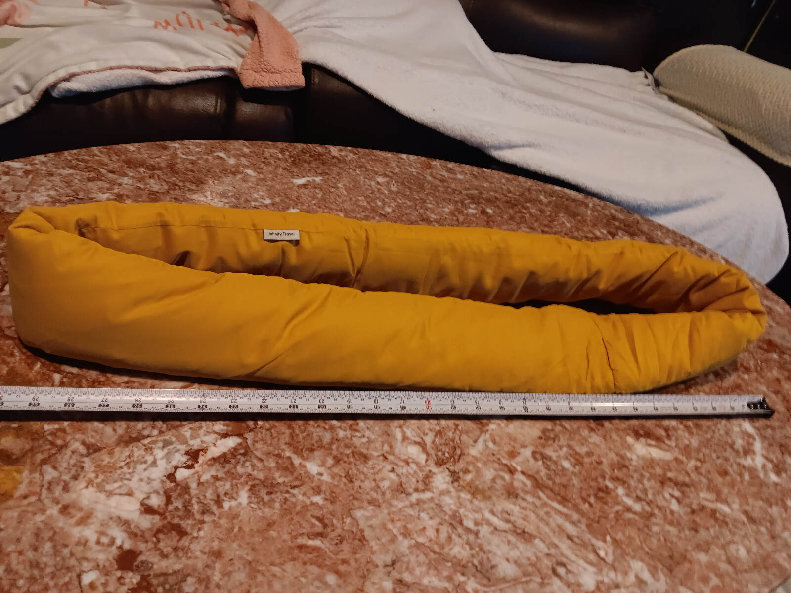 Huzi Infinity Pillow kids Mini Travel Neck Pillow ochre yellow NEW