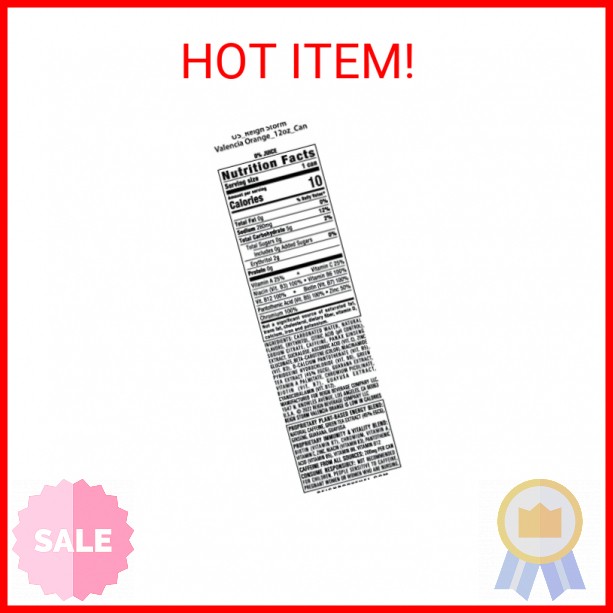 REIGN Storm, Valencia Orange, Fitness & Wellness Energy Drink, 12 Fl Oz