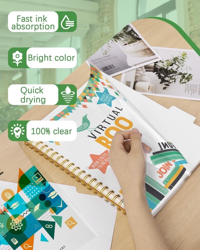 90 Sheets Printable Transparency Sheets for Inkjet Printer – 100% Clear Ac