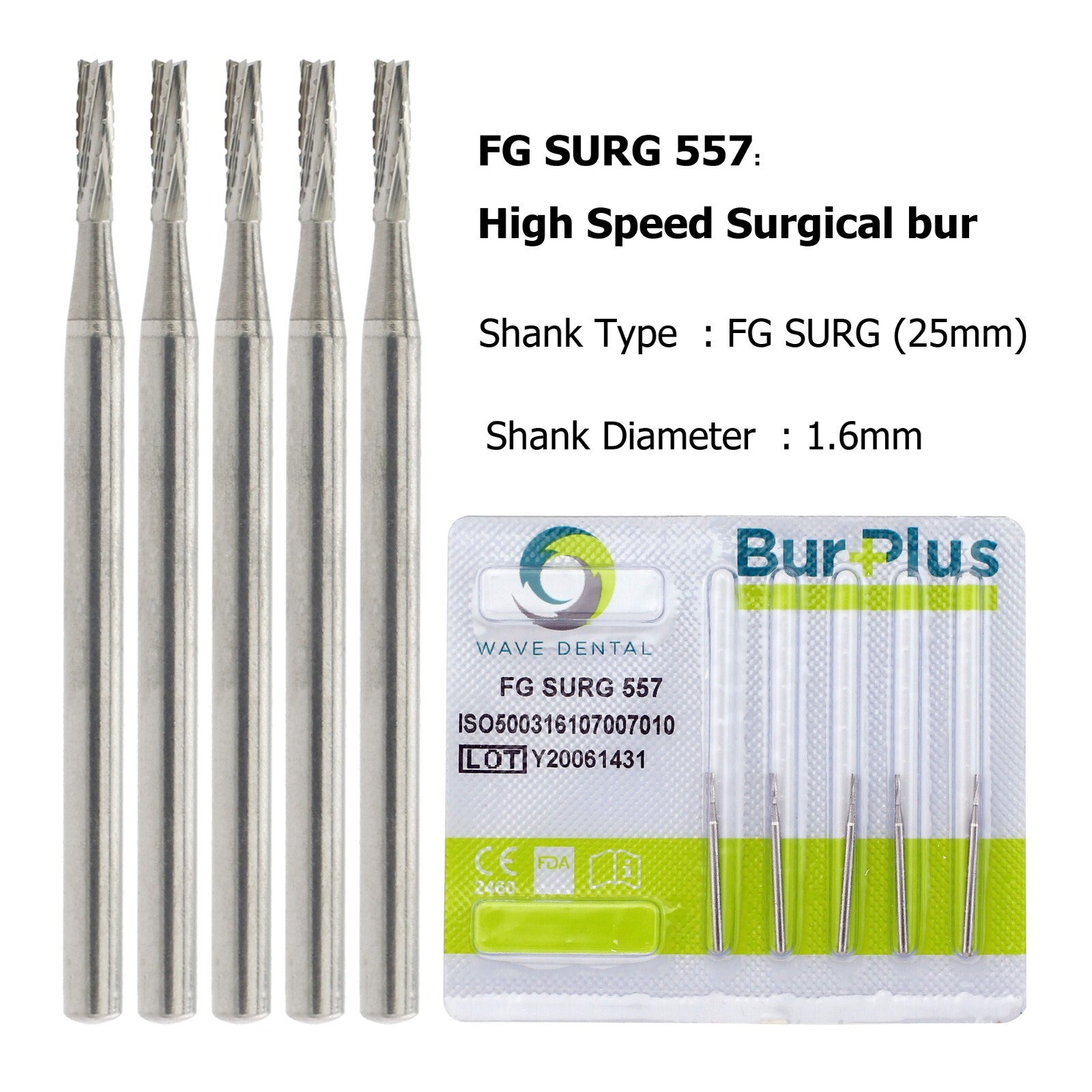 Wave Dental Surgical Bur Long 557L 702L 701 558 556 Carbide Burr 25mm High Speed