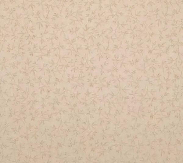 Tiny Vine Print on Cream Calico Cotton Fabric, BTHY