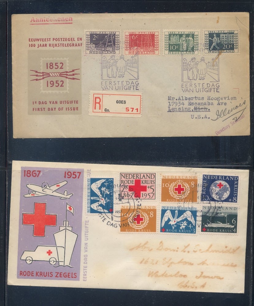 Nethrelands  2  cachet  covers, one regitered