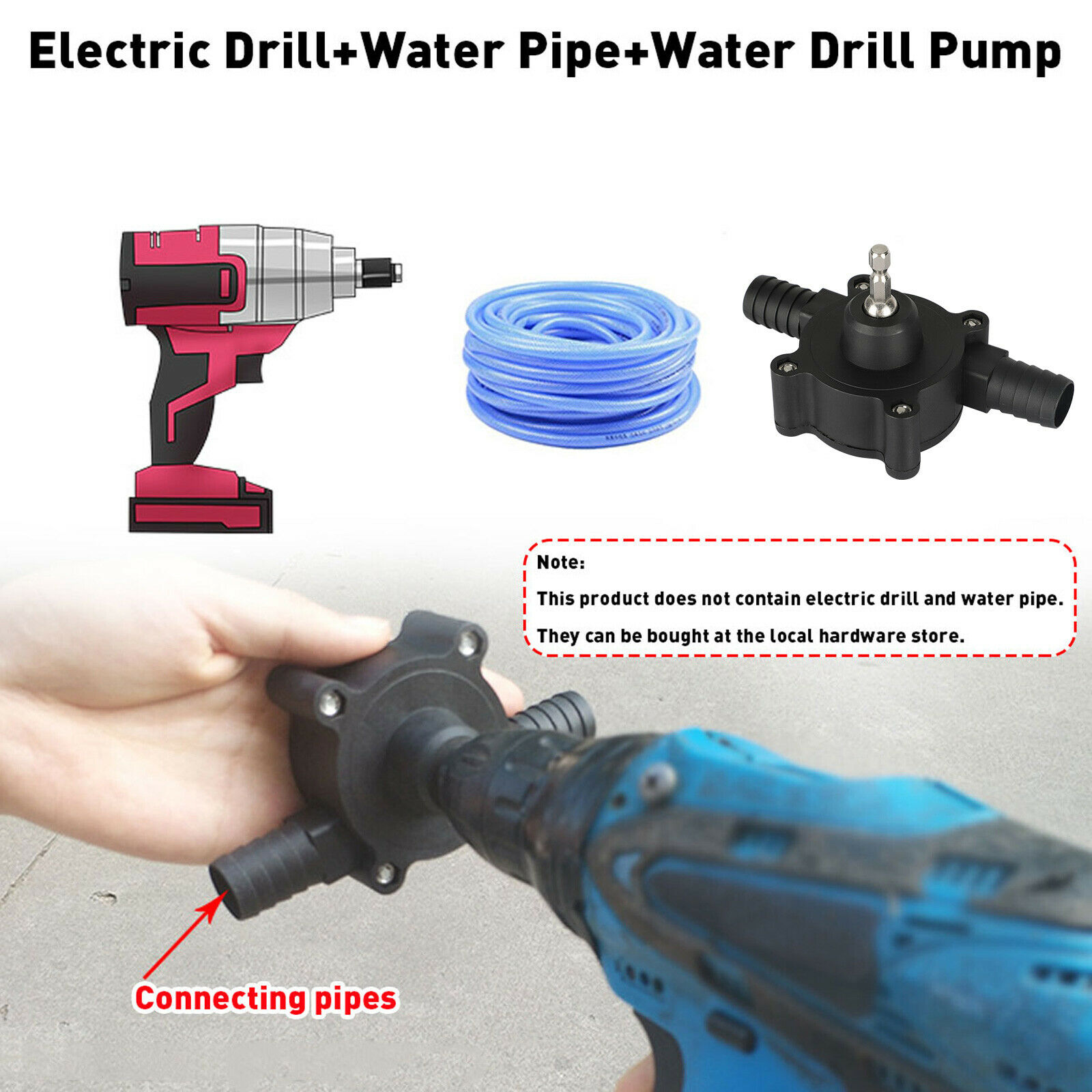 Home Electric Drill Drive Self Priming Pump Water Oil Fluid Transfer Pumps Tools