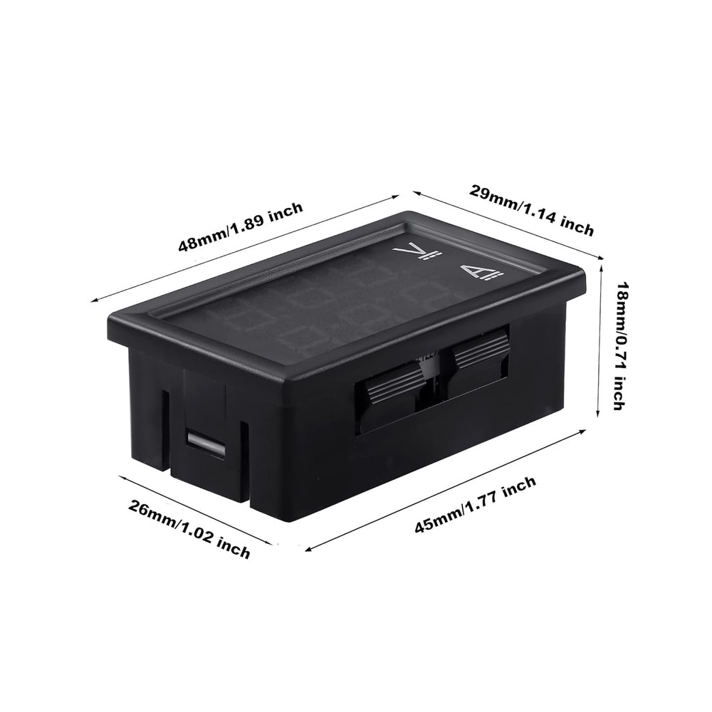 Volt Amp Meter, DC 5-100V 100A Dual Display Current Voltage Meter, Digital Mini