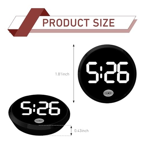 Small Digital LED Touch Luminous Car Clock with Night Light, Stick 1 PC White