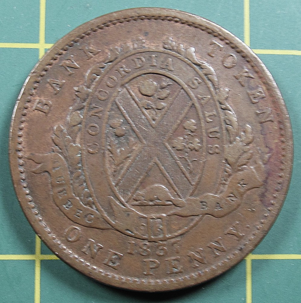 1837 Lower Canada one penny token, LC-9B4