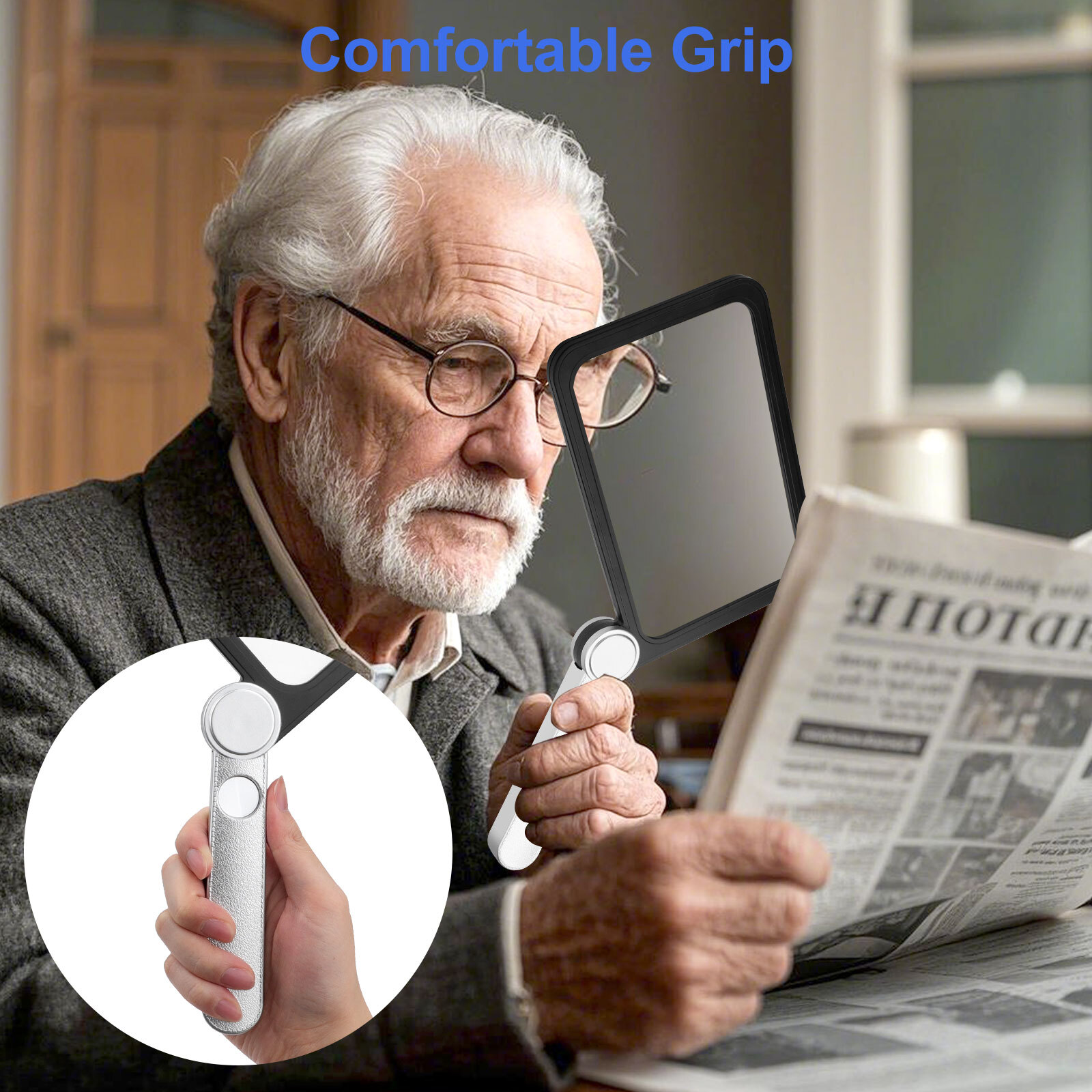 4X 20X Large Page Reading Magnifier Folding Handheld Magnifying Glass