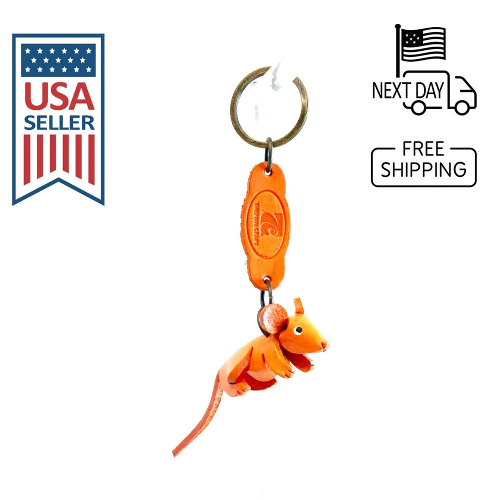 Mouse Handmade Leather Keyring