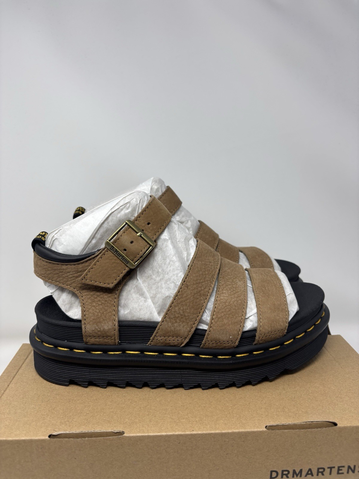 Dr Martens Blaire Savannah Tan Sandal Tumbled Nubuck 31735439 Womens Size 8