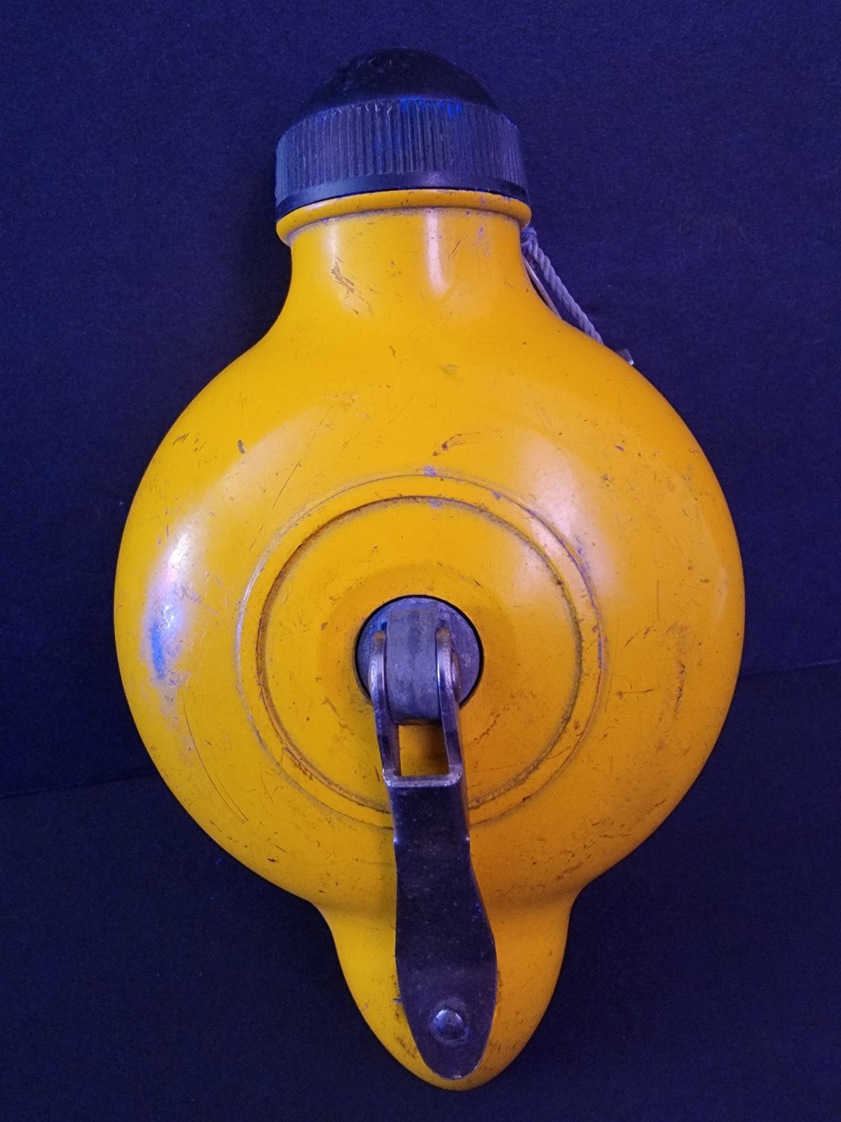 Vintage Evans Chalk Line & Plumb Line 50 Ft Metal Carpenter Tool Made USA