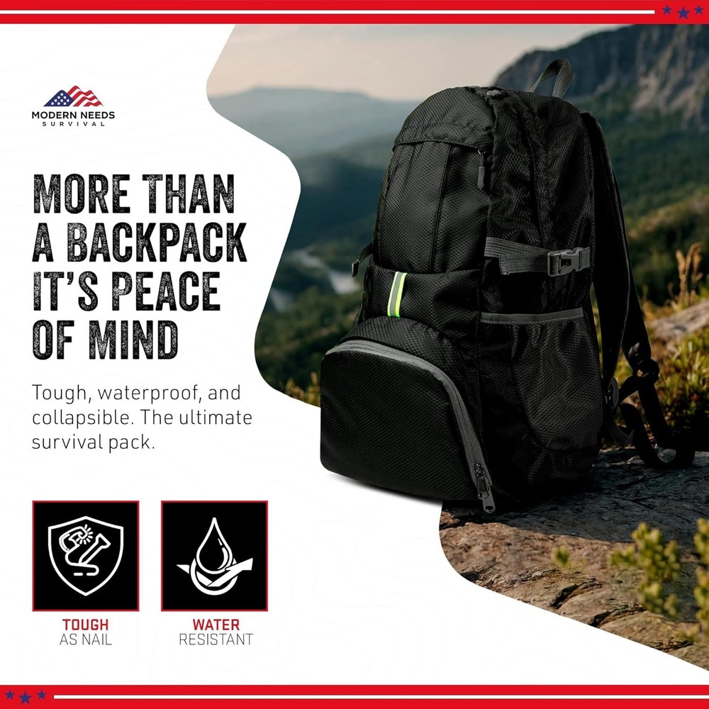 35L Foldable Backpack Lightweight Packable Travel Daypack Water Resistant