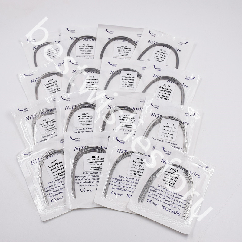 Dental Super Elastic NITI Arch Wire Rectangular Ovoid Form Lower Upper 16 Kinds