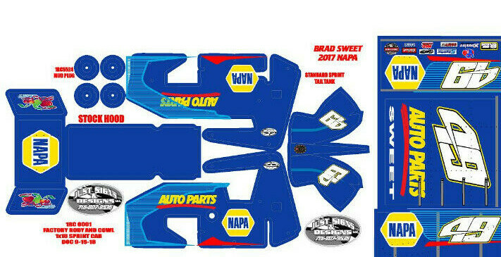 1RC SPRINT WRAP BRAD SWEET NAPA THEME WRAP KIT