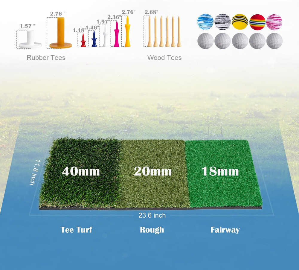 10x7ft Golf Practice Net with Mat - Indoor/Outdoor Hitting & Driving Solution