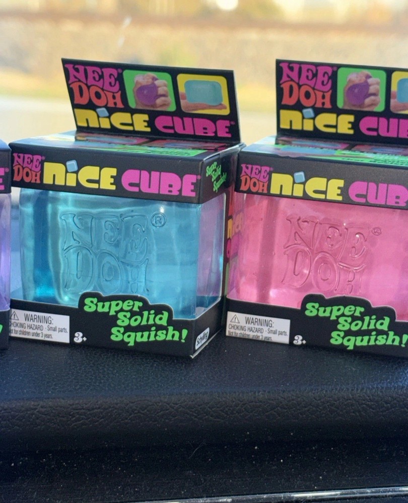Nee Doh Nice Cube - Super Solid Squish! (Blue) - Brand New/Factory Sealed!
