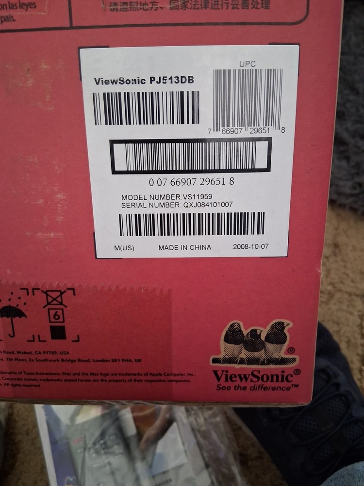 new viewsonic dlp projector pj513d/db