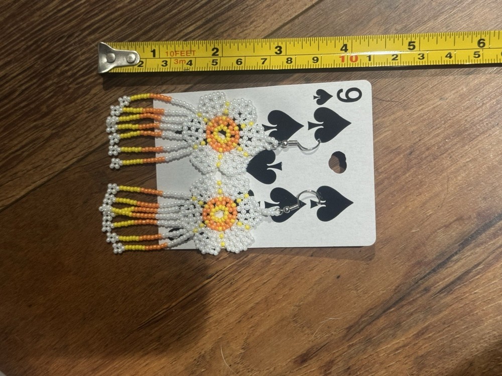 Hand Beaded Floral Earrings