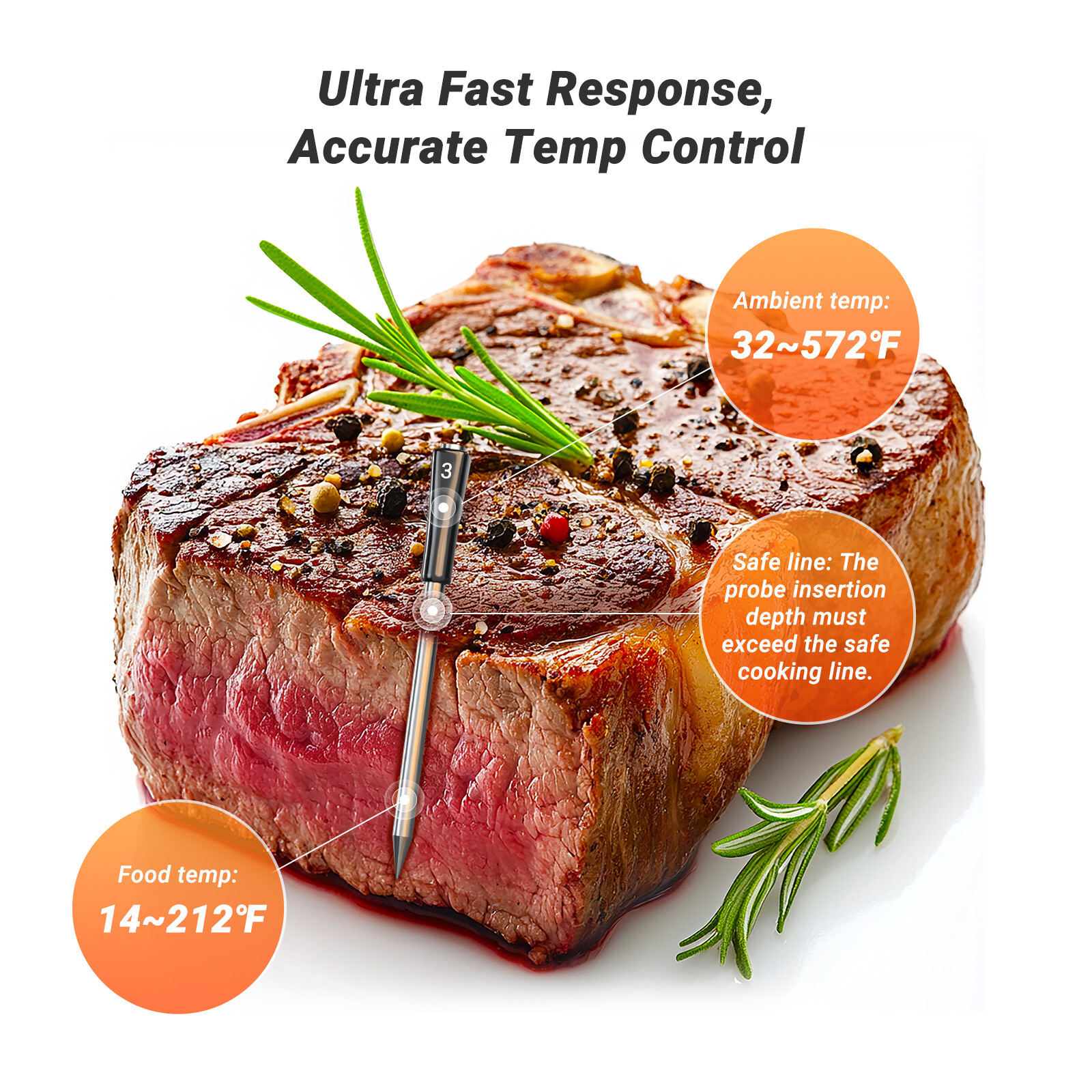 Inkbird Wireless Meat Thermometer Oven BBQ Cooking Bluetooth WiFi Remote Control