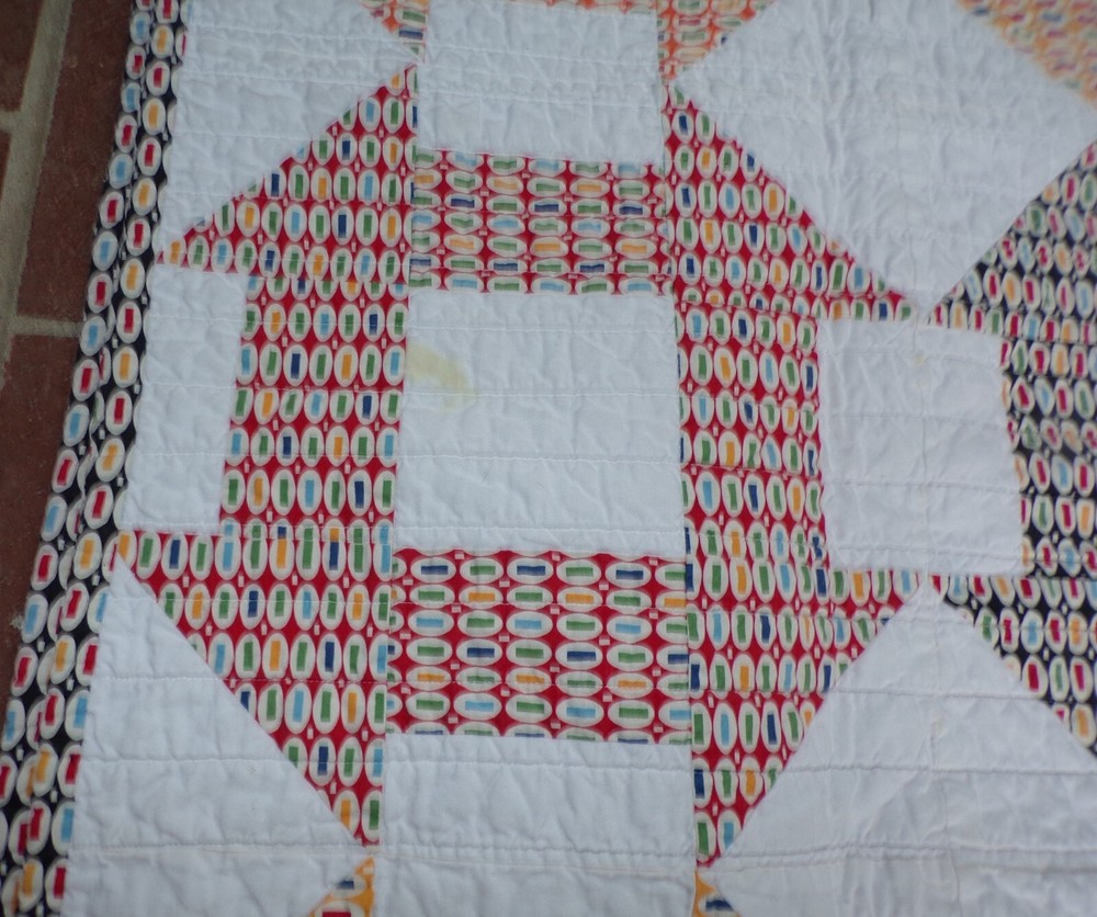 Handmade Small Multicolor Geometric Quilt