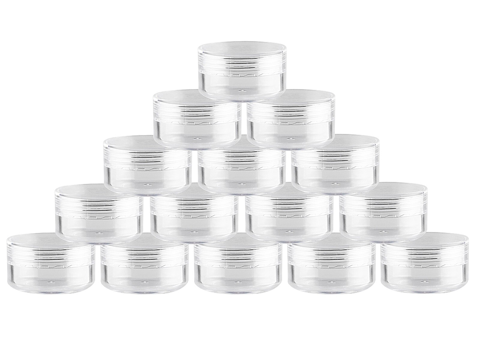 100 Pack 10 Gram Clear Plastic Jars Cosmetic Container with Lids J1-100