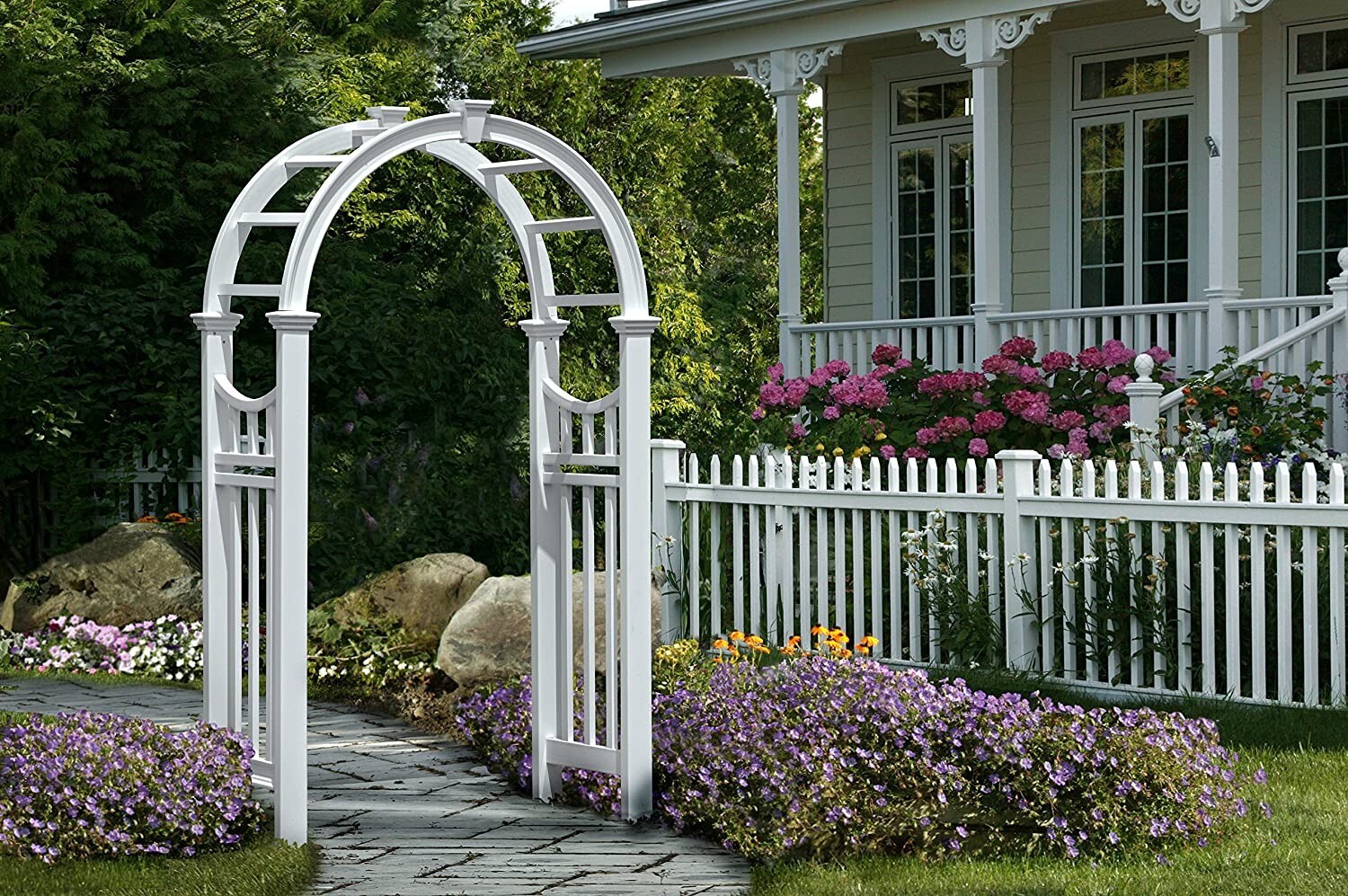 VITA VIENNA Arbor Decorative Vinyl Garden Patio Wedding Arch Trellis w/WARRANTY