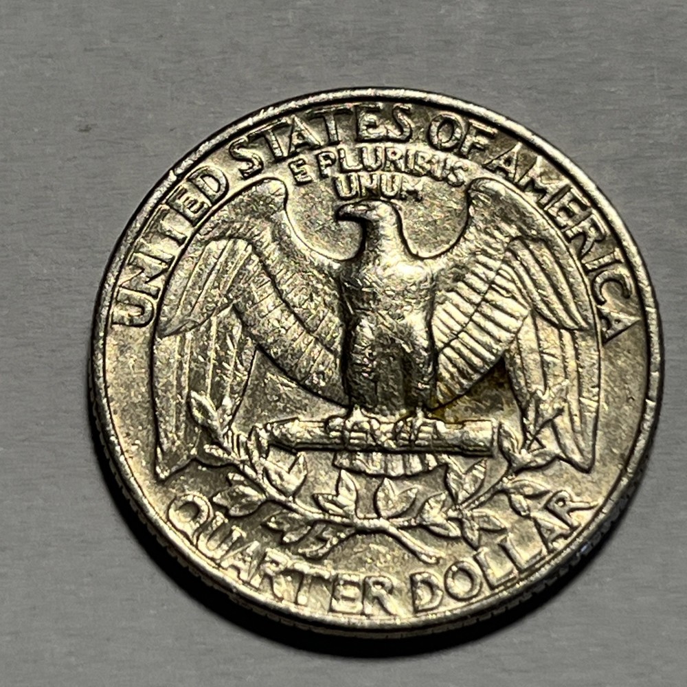 1981 P Washington Quarter Errors Strike Though Grease Unreadable Mint Mark #2