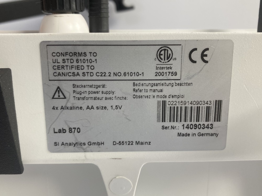 SI Analytics Lab 870 Benchtop pH Meter w/ Electrode & Stand – Tested Stable