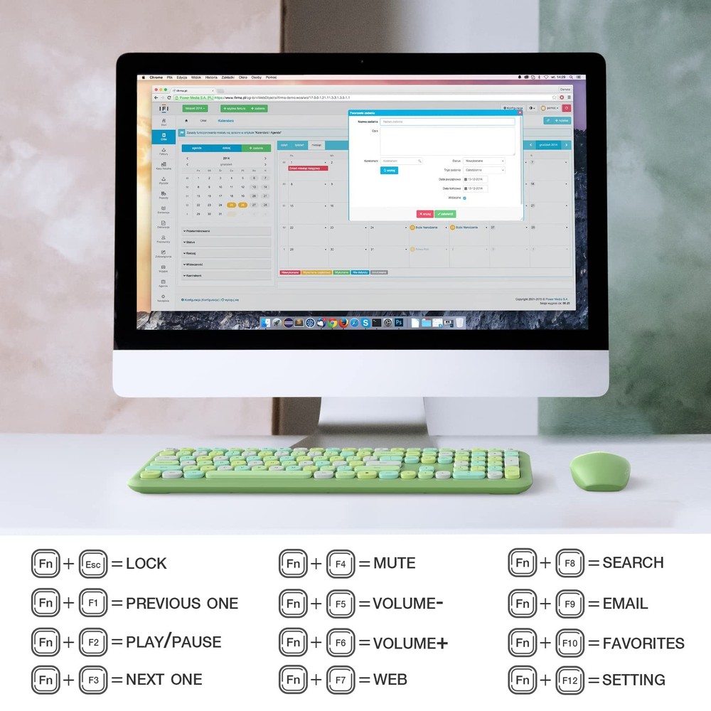 Wireless Keyboard and Mouse Combo, Computer Full Size Keyboard, 2.4GHz USB Dr...