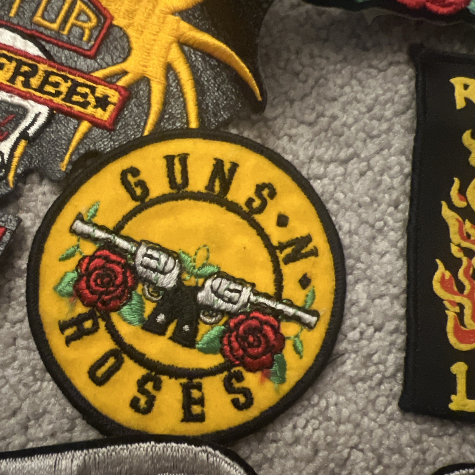 Vintage Lot Of 9 Motorcycle Patches Harley Davidson, Ride to Live, Guns N Roses