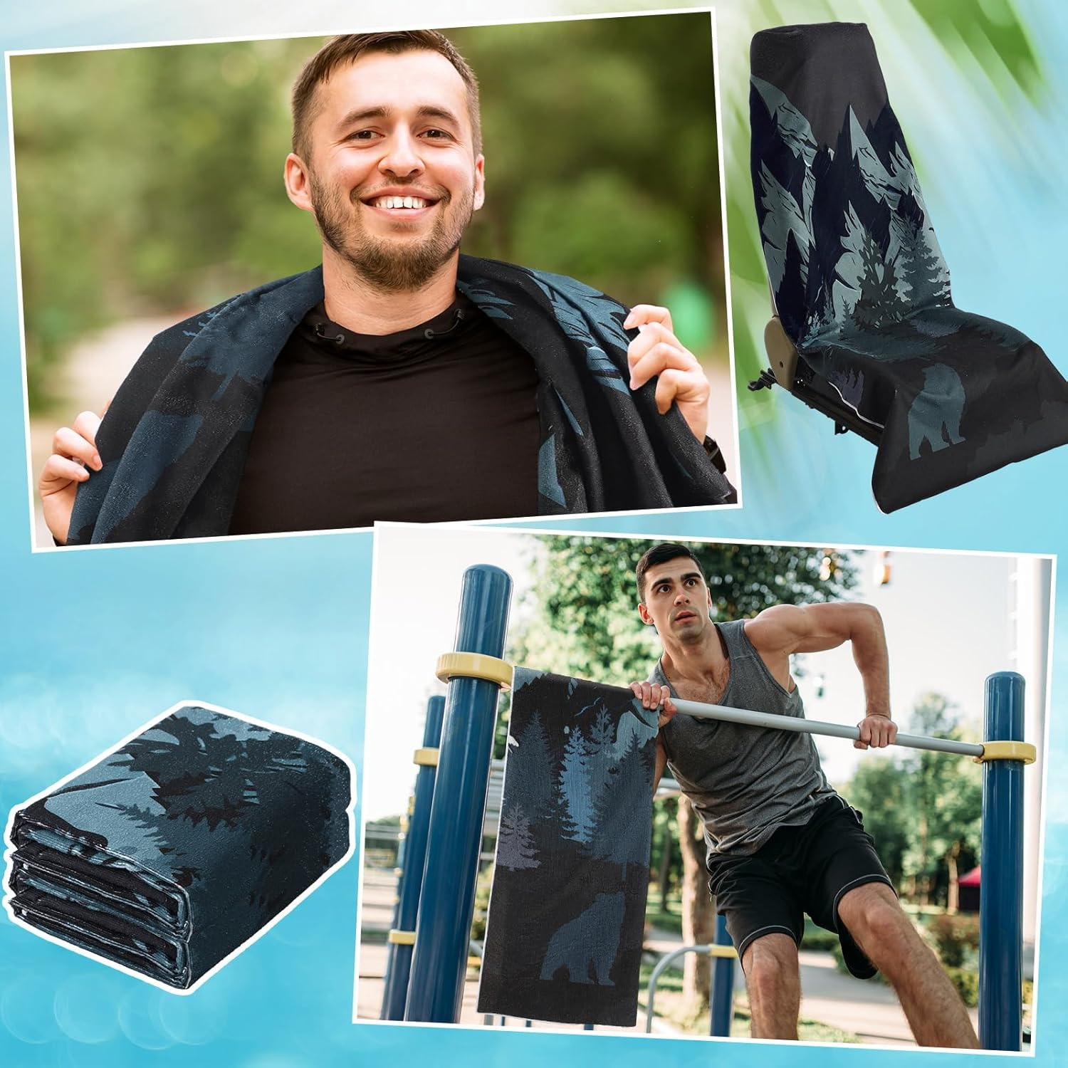 1 Pack Car Seat Towel Covers Athletic Running Towel Performance Microfiber Post