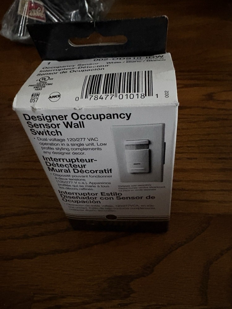 Leviton ODS10-IDW Decora 120/277V Wall Switch Occupancy Sensor White