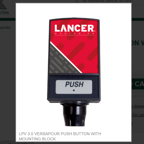 LPV 3.0 VERSAPOUR PUSH BUTTON WITH MOUNTING BLOCK # 19-73321-MB