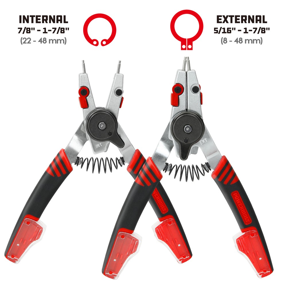 Powerbuilt Combination Switch Internal/External Snap Ring Pliers - 941336