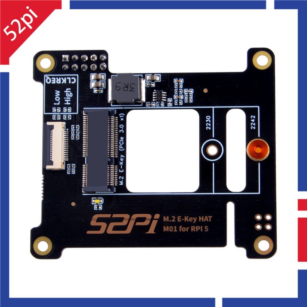 M01 M.2 2230/2242 E-key Top Extension Adapter Board for Raspberry Pi 5