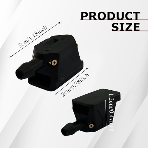 2 PCS Front Windshield Washer Nozzles Arm Mounted Spray Jets, Windshield