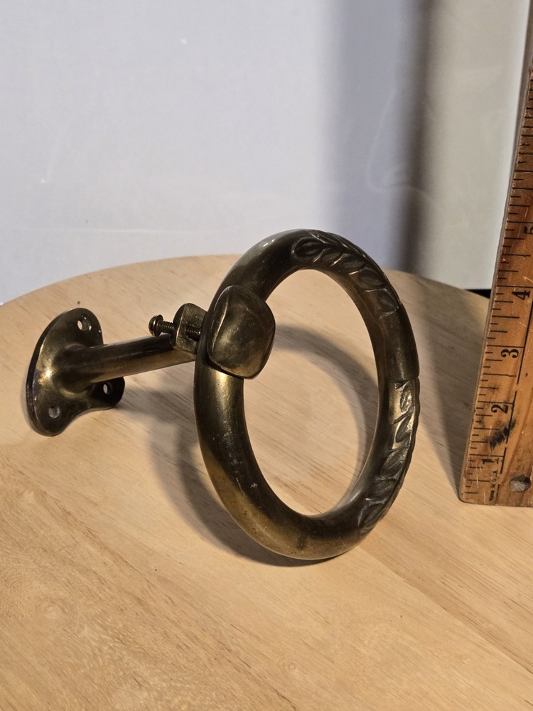 Antique Brass Towel Ring Pair. Heavy Duty Solid