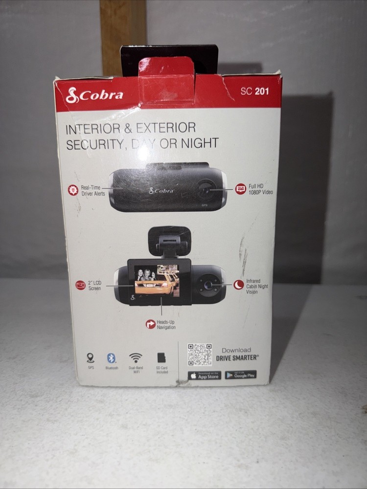 Cobra SC201 Dual View Smart Dash Cam - Black (UNTESTED!)