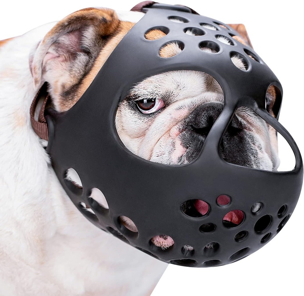 Soft Silicone Short Snout Dog Muzzle for Flat-Faced Breeds, Adjustable