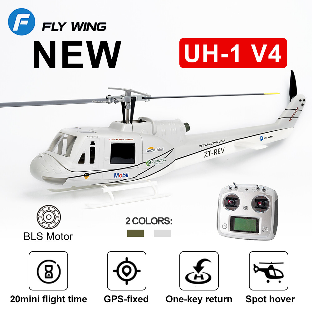 Fly Wing UH1 V4 10CH M10 GPS 3D Auto Return Hovering RC RTF Helicopter US Plug