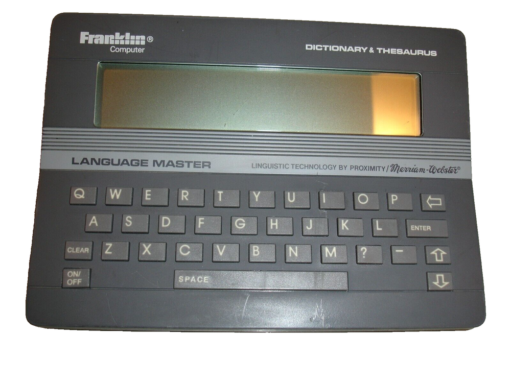 Franklin Language Master LM-2000 Dictionary Thesaurus w/ Manual 1987 EUC Tested