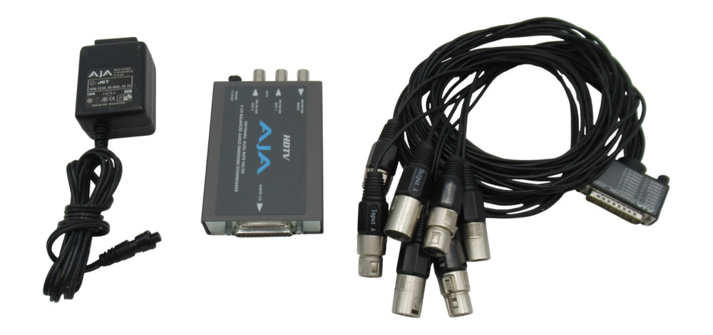 AJA HD10AMA HD/SD Analog Audio Embedder/Disembedder + Breakout Cable + Adapter
