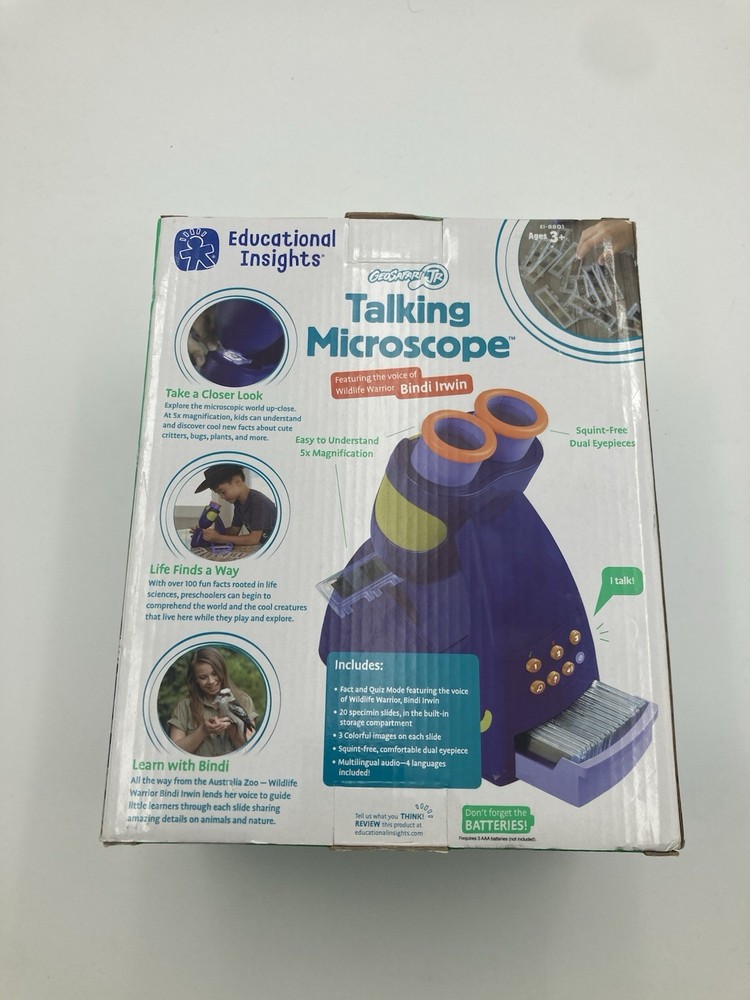 Educational Insights GeoSafari Jr Talking Kids Microscope Featuring Bindi Irwin