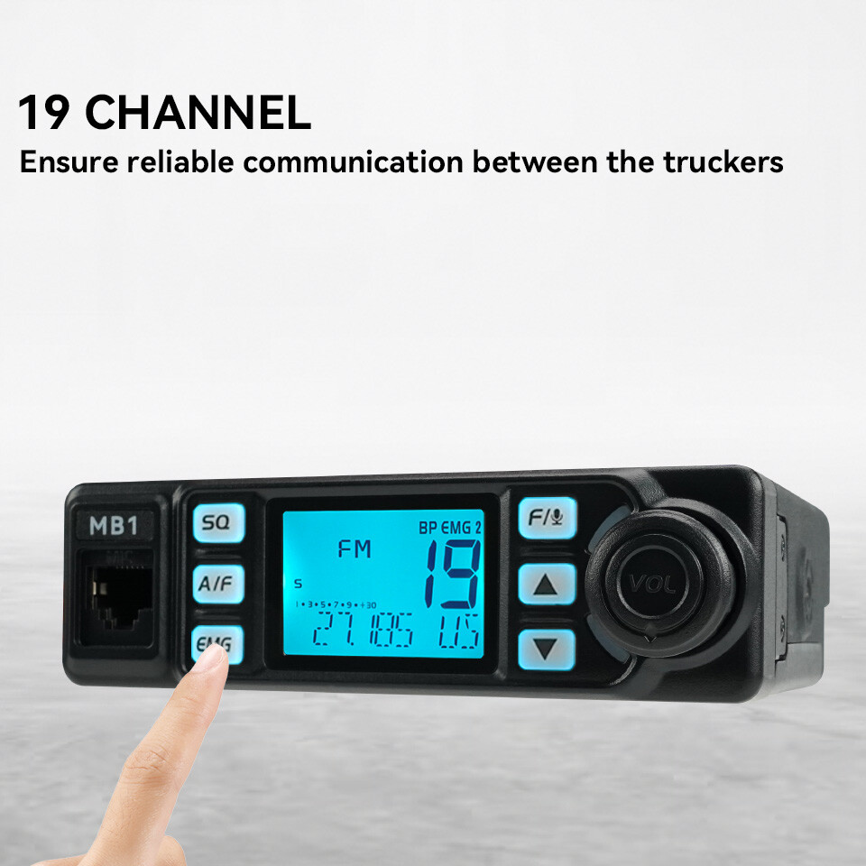 Retevis MB1 CB Radio Dual-Mode AM/FM,12V/24,4 W,40Channel +MR500 CB Antenna